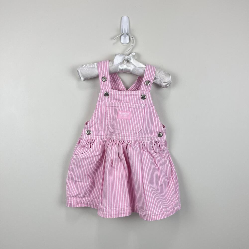 Vintage OshKosh B'gosh Pink Stripe Jumper Skirtall 12 Months